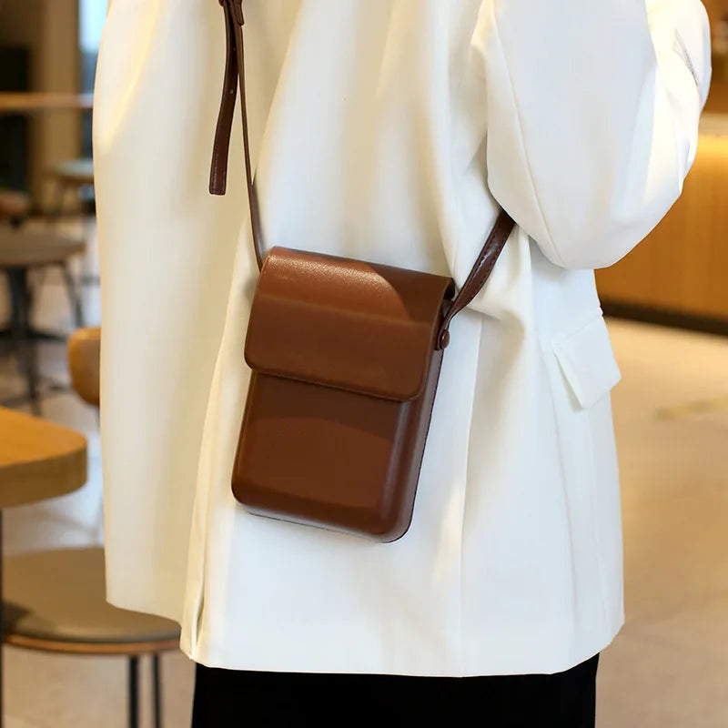 Bolso Bandolera de Piel Microfibra Vintage