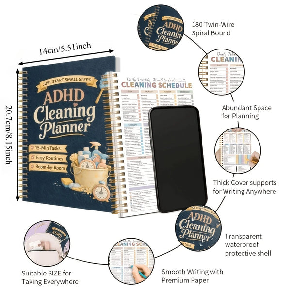 Spiral-Bound Color-Coded Cleaning Planner