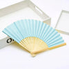 Classic Bamboo Folding Fan with Blank Canvas Design