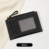 Slim Leather Card Holder Wallet with Secure Zipper