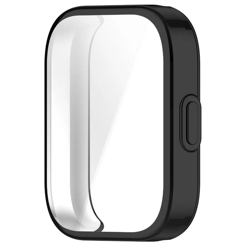 A clear protective TPU case for an Amazfit Bip 5 Unity smartwatch.