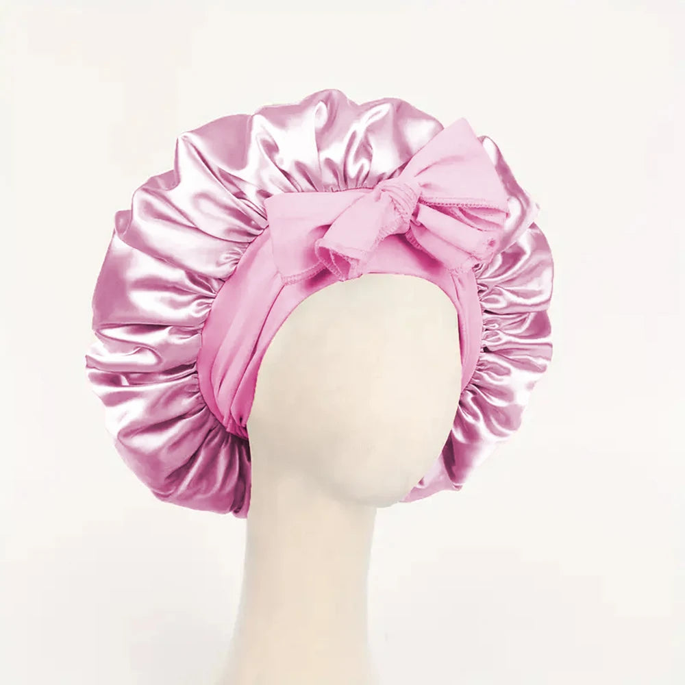 Adjustable Satin Sleep Bonnet with Tie Band