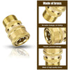 Brass pressure washer adapter kit showing various components and connection types