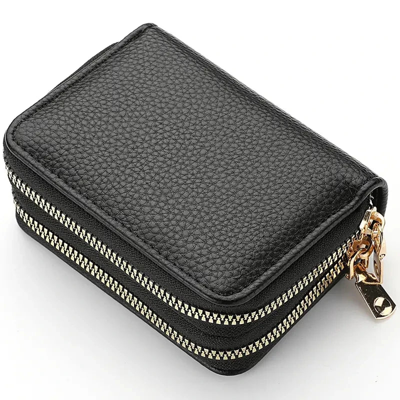 Cartera Compacta con Doble Cremallera y Monedero