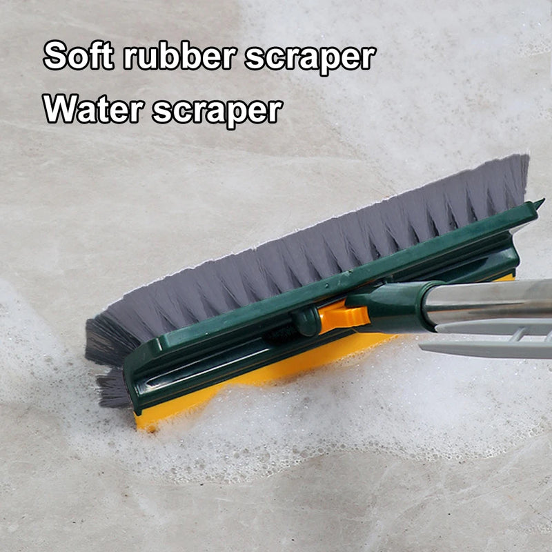 3-in-1 Floor Scrub Brush with 180° Rotating Long Handle