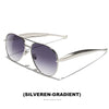 Oversized Aviator Sunglasses with Gradient Champagne Lenses