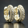 Men's Crystal Cubic Zirconia Hoop Earrings