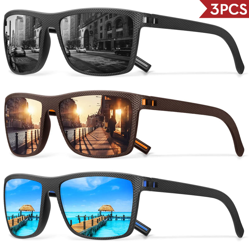 Polarized Square Sunglasses with UV400 Protection