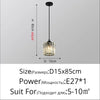 A crystal pendant light fixture with an iron frame, measuring 15cm in diameter and 85cm in height.
