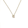 Initial Letter Pendant Necklace with Cubic Zirconia