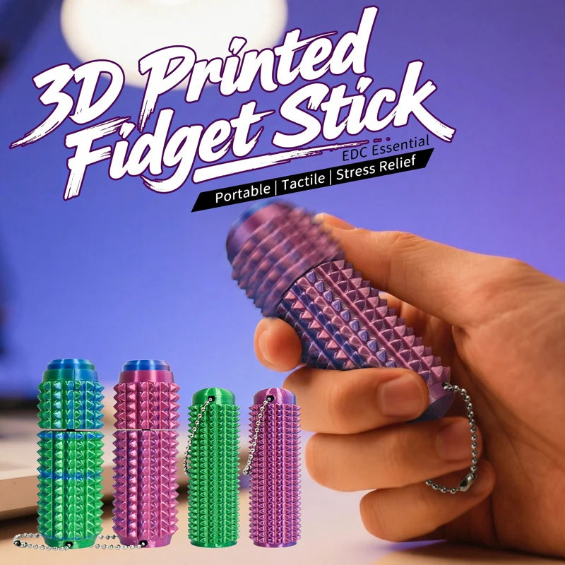 Textured Spiky Fidget Toy with Keychain