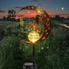 Luz Solar de Jardín con Silueta de Gato y Luna
