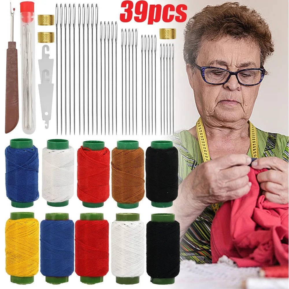 Complete Sewing and Embroidery Kit with Needles, Thread, and Accessories