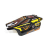 A black and yellow high-speed RC car receiver parts kit with an orange accent.