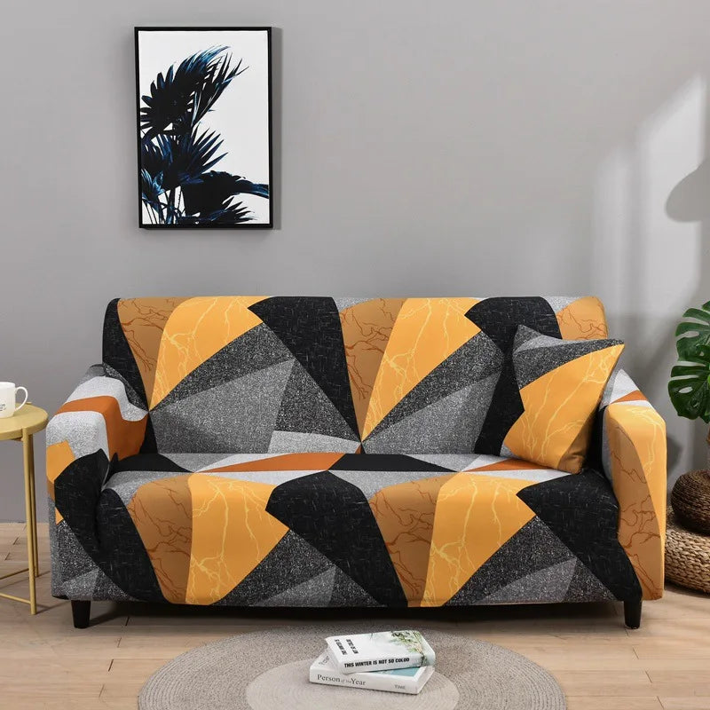 Floral Print Stretch Sofa Cover with Elastic Edge