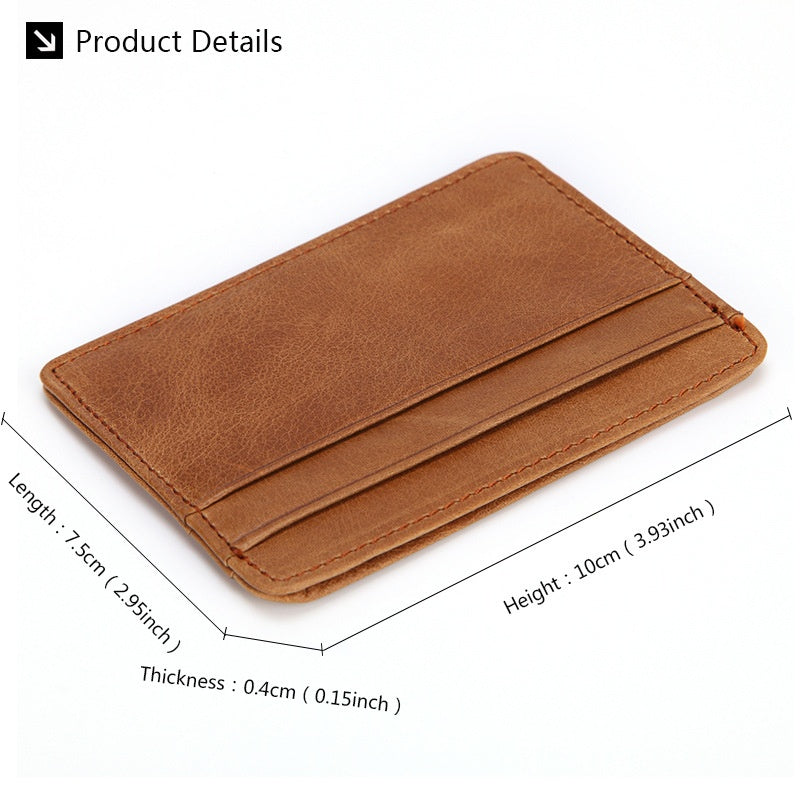 Genuine Leather Slim Card Holder Wallet