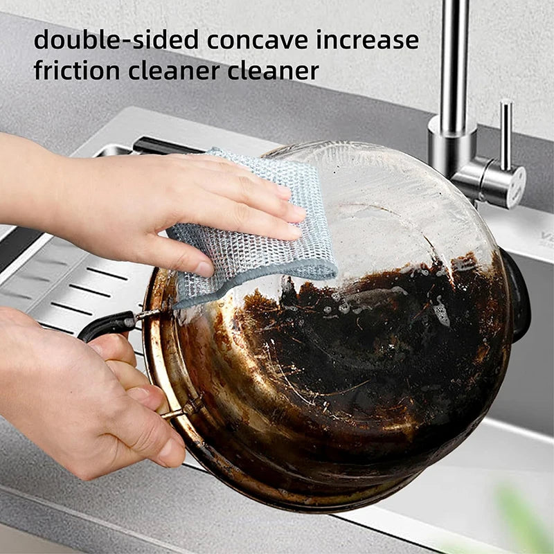 Silver Wire Cleaning Cloths for Kitchen – Durable & Non-Scratch Dish Rags