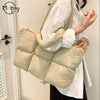Quilted Plaid Tote Shoulder Bag
