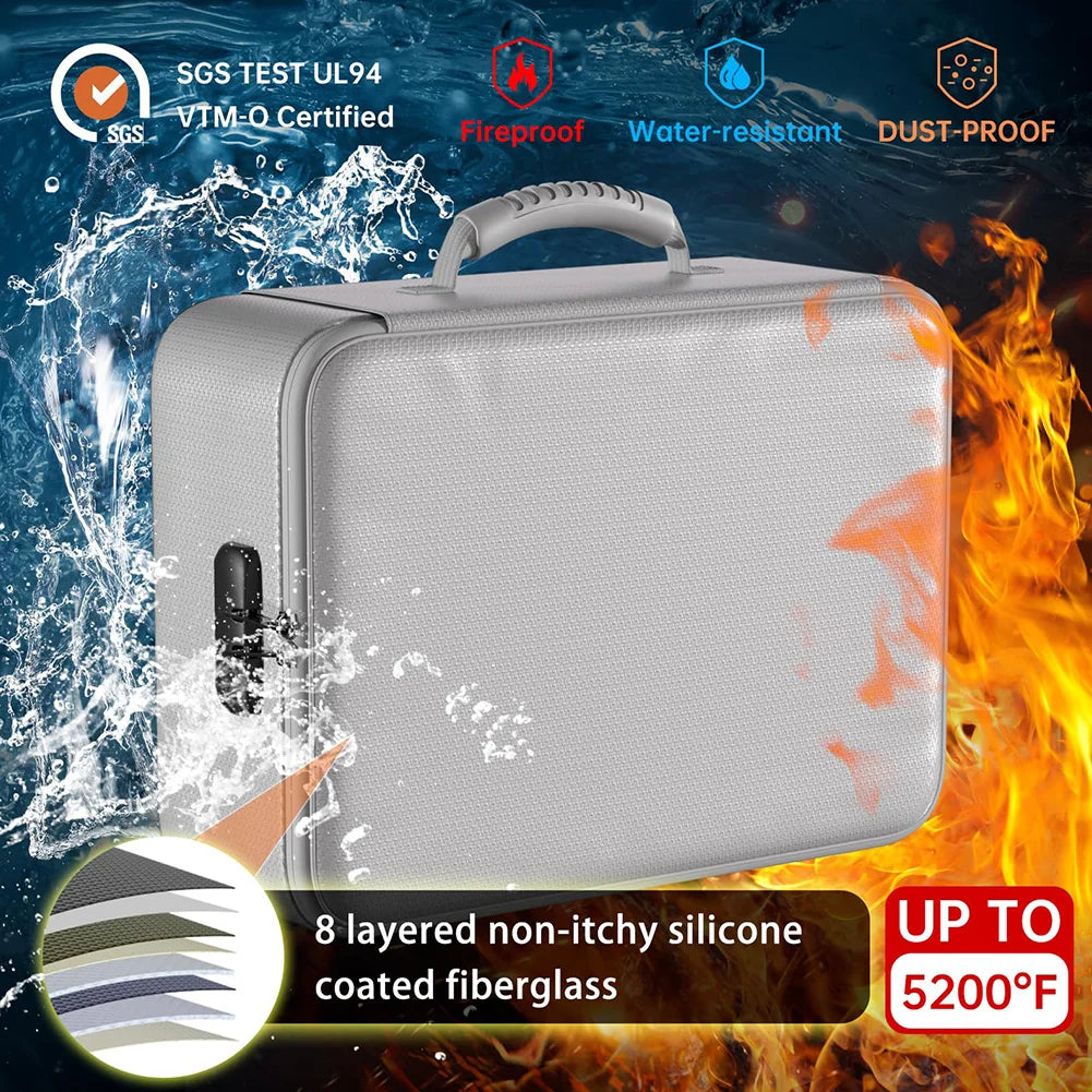 Fireproof Document Organizer with Combination Lock