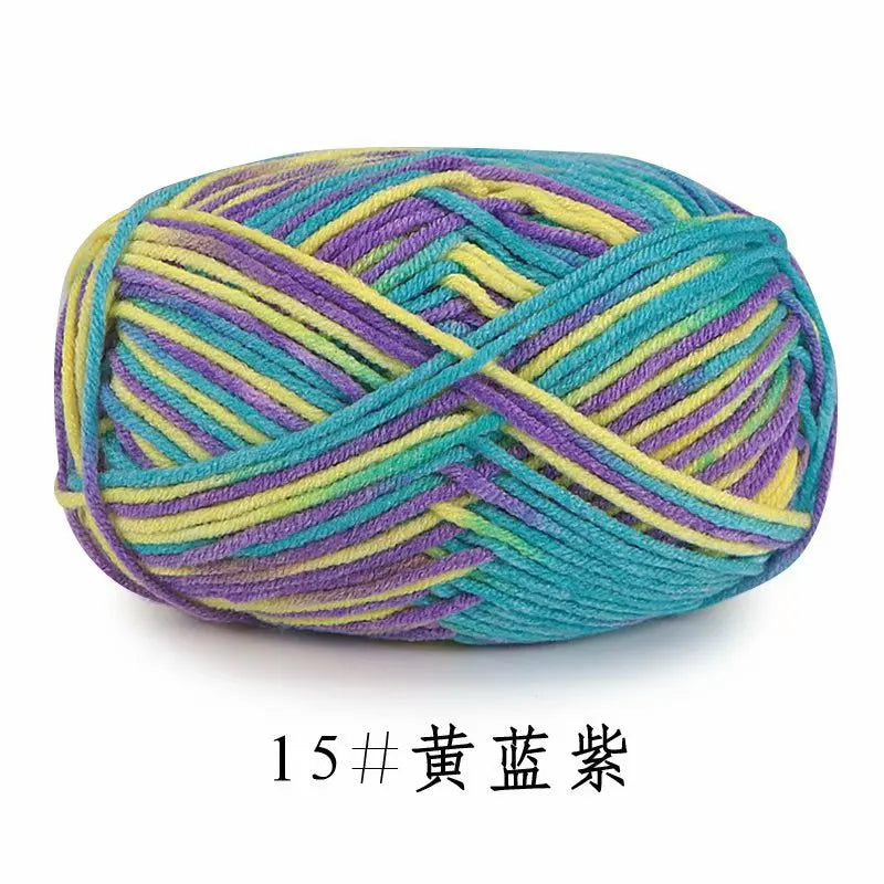 Section-Dyed Milk Cotton Yarn for Knitting and Crochet