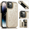 Butterfly Embossed Leather Wallet Case with Magnetic Flip Closure