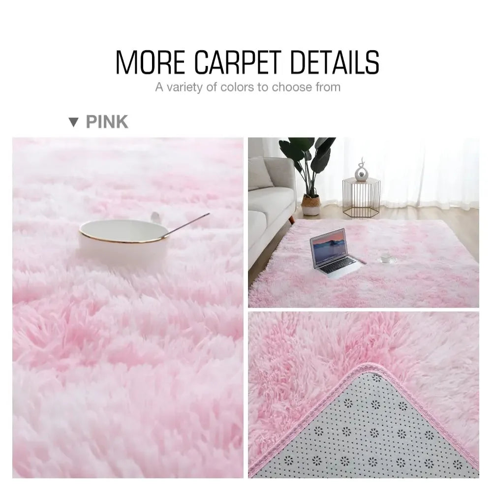 Plush Solid Color Area Rug for Living Room and Bedroom