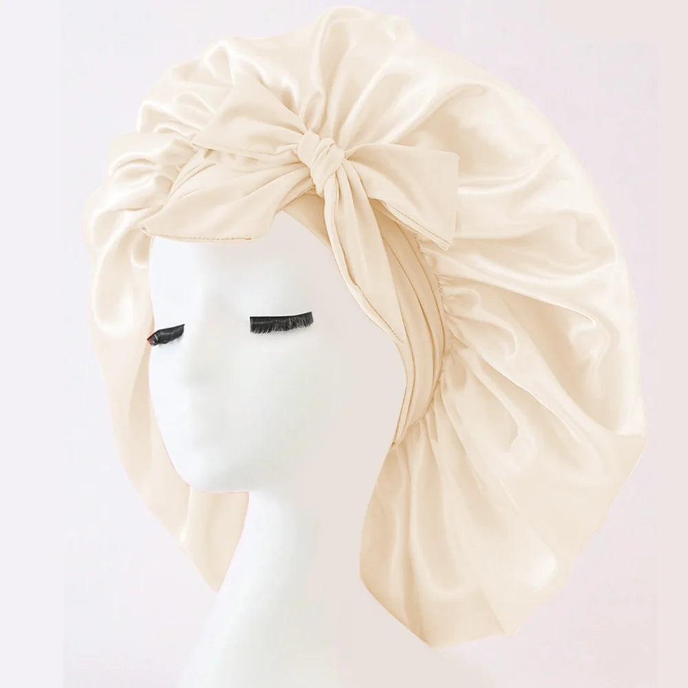 Adjustable Satin Sleep Bonnet with Tie Band