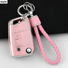 A pink TPU car key fob cover for VW, Skoda, Seat, and Audi vehicles.