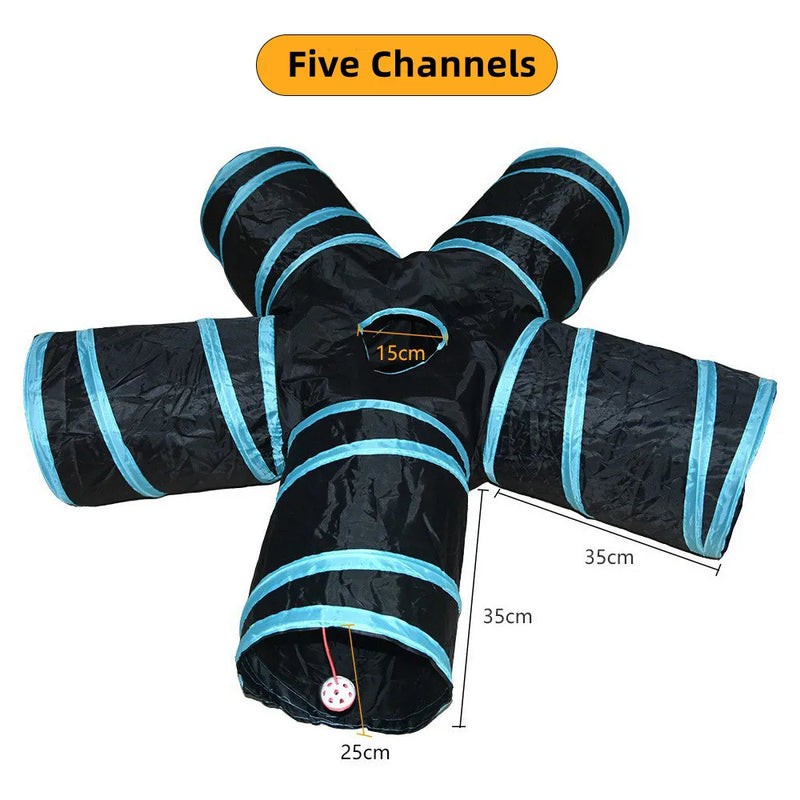 Foldable S-Shaped Cat Play Tunnel