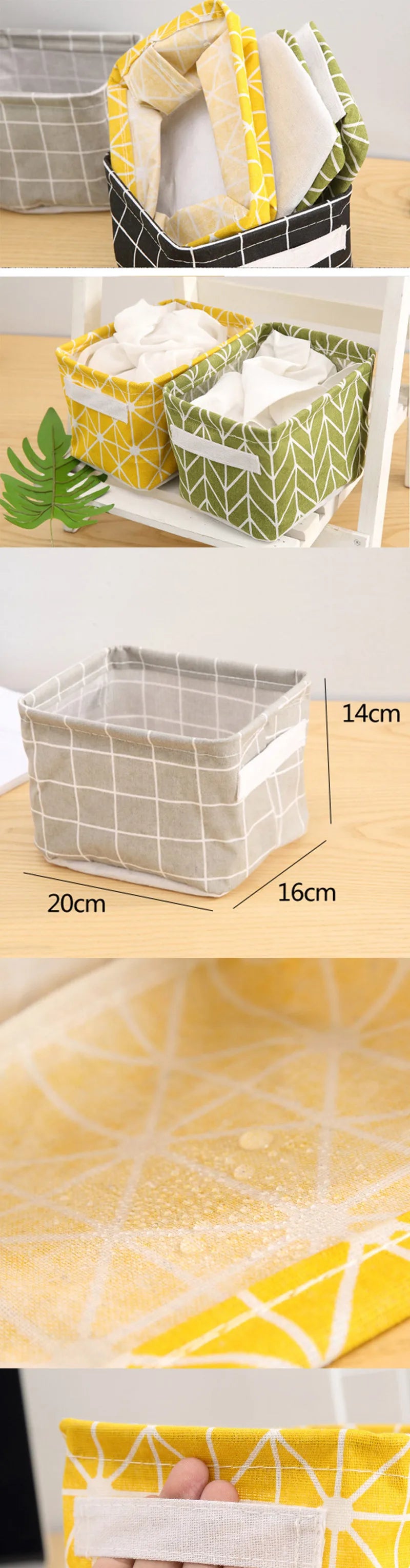 Foldable Canvas Storage Basket with Handles
