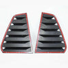 A pair of black rear window louver kits with red trim for a Volkswagen Golf 7 or 7.5