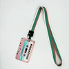Retro Tape Design Lanyard with Card Holder