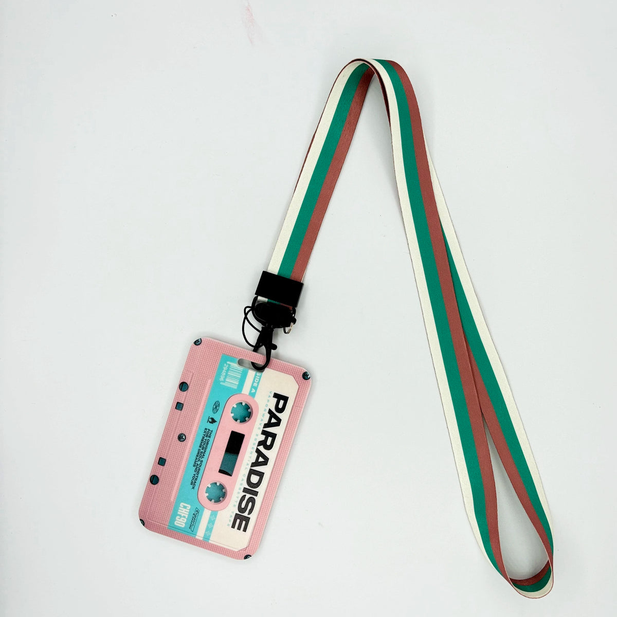 Retro Tape Design Lanyard with Card Holder