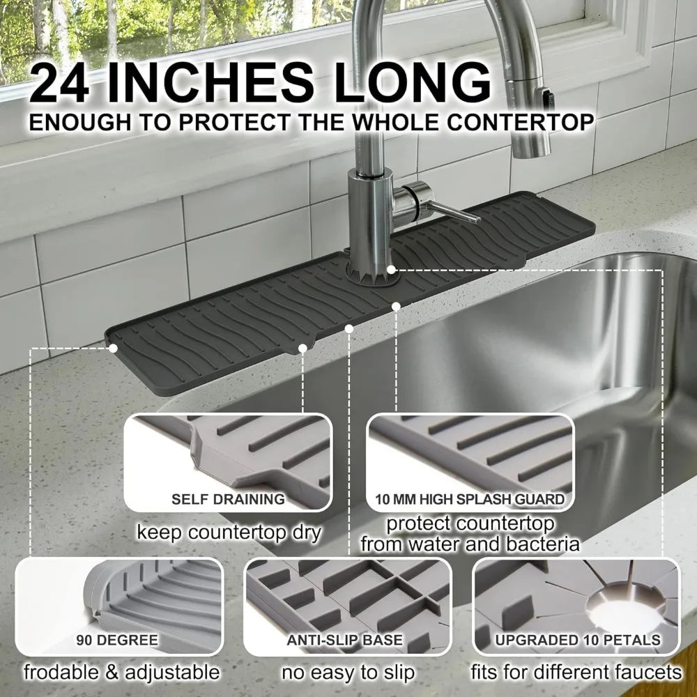 Silicone Kitchen Sink Splash Guard & Drainage Mat