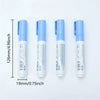 A set of two blue thermal paper privacy erasers standing vertically on a white background.