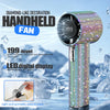 Glittering Diamond Portable Rechargeable Fan