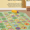 A green board game featuring round, edible chess pieces with various animal designs for children.