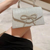 Crystal Bowknot Evening Clutch with Chain Strap