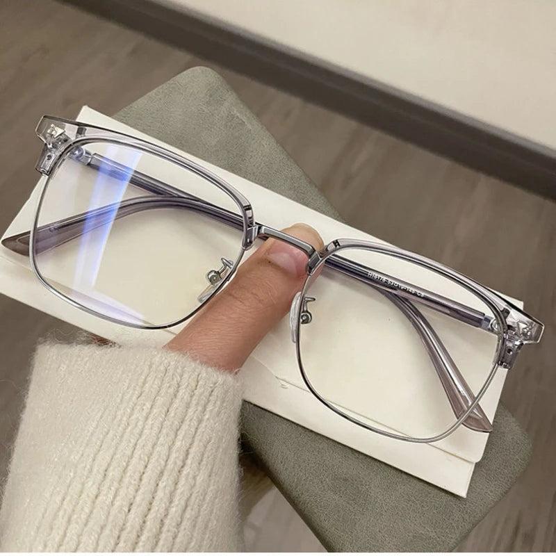 Retro Half-Frame Blue Light Blocking Glasses