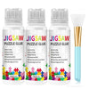 Three bottles of Jigsaw Puzzle Glue for diamond painting with a glossy finish