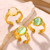 Vintage Oval Opal Ring with Adjustable Gold Band