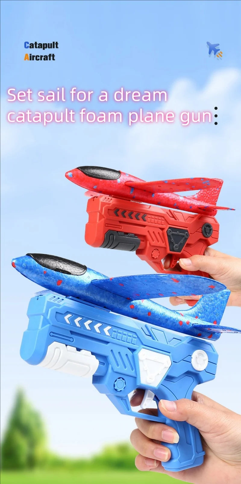 Catapult Foam Plane Launcher Glider Toy