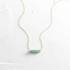 Dainty Beaded Gemstone Pendant Necklace in Gold Filled