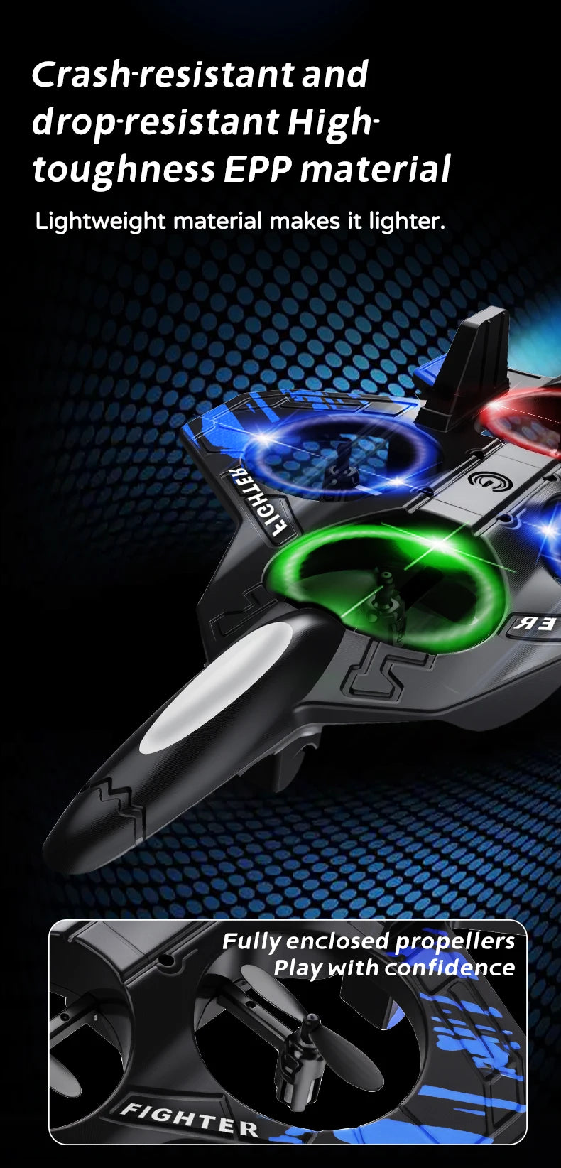 RC Stunt Foam Airplane with LED Lights