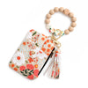 Floral Print PU Leather Wristlet Wallet with Card Holder