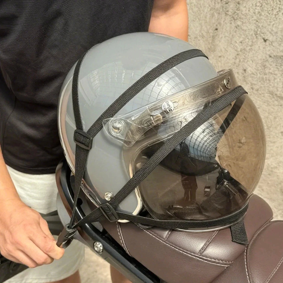 Heavy-Duty Motorcycle Luggage Strap with Elastic Helmet Net