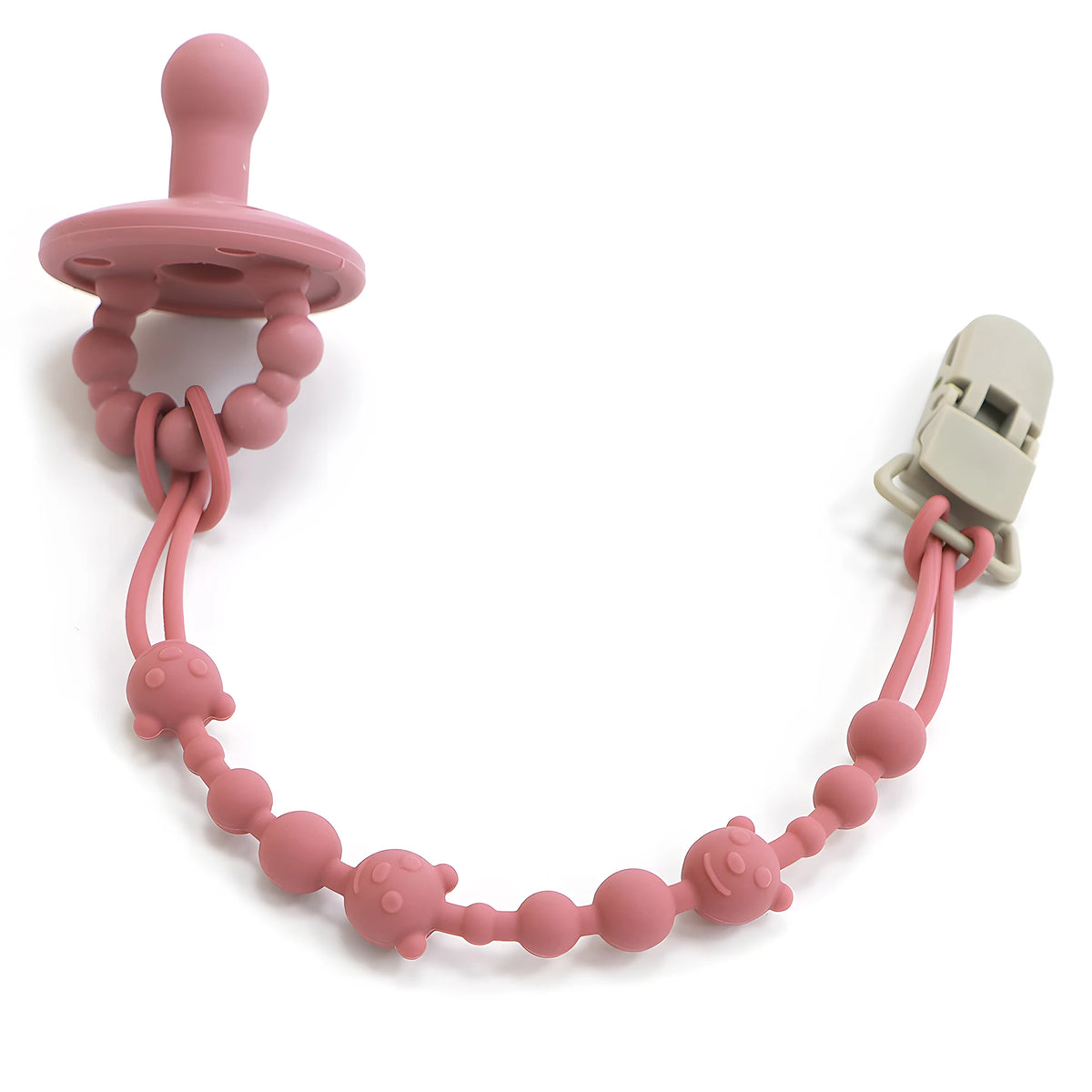 Silicone Pacifier Clip with Anti-Loss Chain