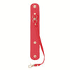 Rotes Vintage-Lederhandschuhriemen und Handtuchhalter mit Metallverschluss.