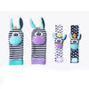 Baby Wrist Rattles and Animal Socks Set for Sensory Development