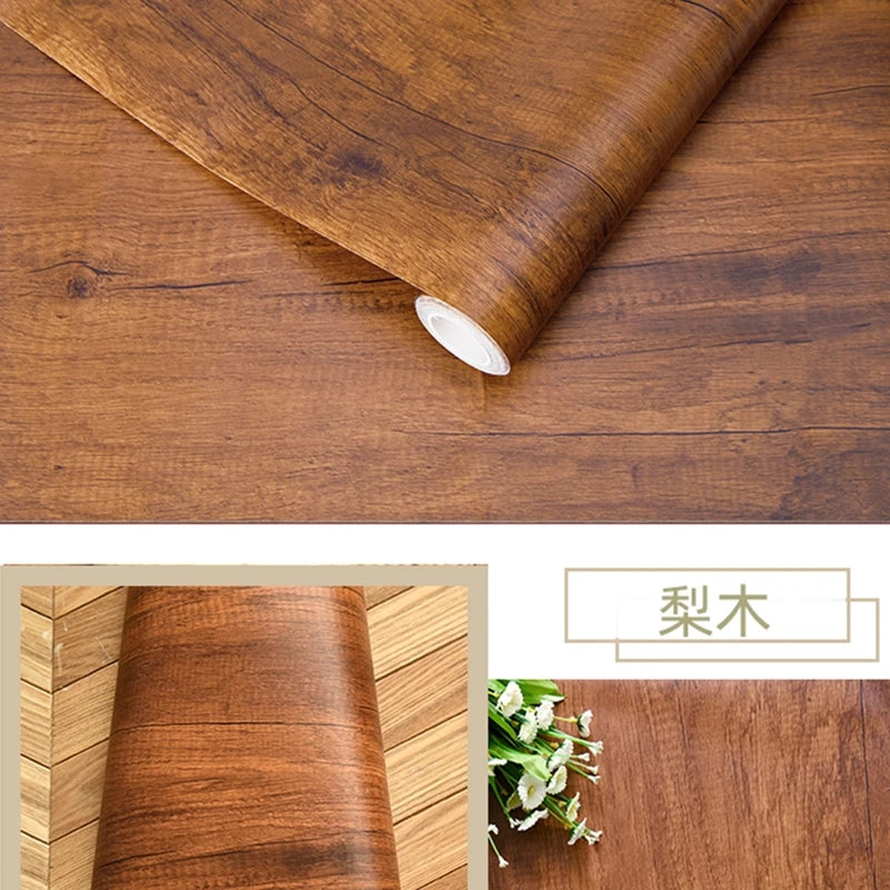 Realistic Wood Grain Self-Adhesive Wall Stickers